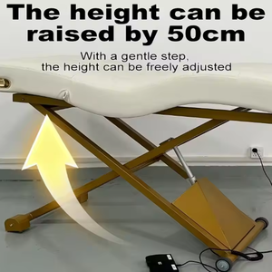 เตียงนวดปรับระดับได้หนัง PU ทันสมัย ราคาโรงงาน พร้อมเมมโมรี่โฟม เตียงต่อขนตาโค้งไฟฟ้า เฟอร์นิเจอร์สปาและร้านเสริมสวยแบบพกพา - Product Image 6