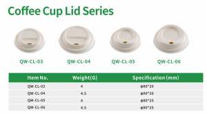 Tasse à café jetable biodégradable au micro-ondes sans BPA couvercle en papier de bagasse durable compostable écologique - Product Image 4