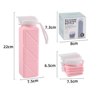 Botella de agua plegable de silicona bonita viaje deporte gimnasio personalizada botella de agua plegable - Product Image 4