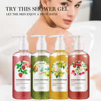 Gel douche Fruits naturels Savon liquide Fruits Nettoyant corporel blanchissant Gel de bain exfoliant pour la peau à l'acide hyaluronique