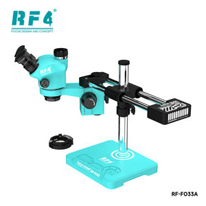 RF4 RF-FO33A 三眼実体顕微鏡 7-50倍連続ズーム ダブルブームスタンド顕微鏡 携帯電話PCBはんだ付け修理用 - Product Image 2