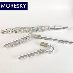 Flûte alto MORESKY 16/17 trous, accordage G, plaquée argent, avec deux embouchures/couleurs classiques antiques OEM - Product Image 2