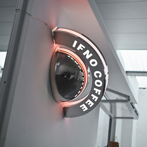 Bán cầu gương hành tinh lightbox biển quảng cáo sáng tạo hình dạng hành tinh thép không gỉ chiếu sáng biển hiệu tùy chỉnh - Product Image 4