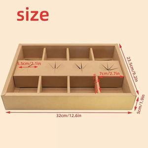 กล่องกระดาษรีไซเคิลรักษ์โลกสำหรับใส่ซูชิ อาหารปาร์ตี้ อาหารแบบนำกลับบ้าน พร้อมช่องแบ่งสำหรับบรรจุอาหารสำหรับบรันช์และอาหารว่าง - Product Image 5
