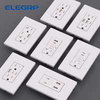 Prise murale USB double avec ports Type-C, 15A 125V, anti-effraction, chargeur USB domestique, vente en gros