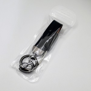 <span class=keywords><strong>Porte</strong></span>-clés de voiture en cuir PU anti-perte avec logo, anneau à boucle, mousqueton et <span class=keywords><strong>porte</strong></span>-clés en métal estampé vierge - Product Image 3