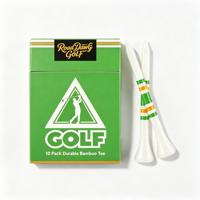 Support de tee de golf personnalisé en bois biodégradable avec logo, marque de cigarette, en caoutchouc, pour machine à tee automatique, marqueur de boîte en forme de château