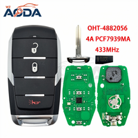 Llave Inteligente para Auto con Chip 4A de 433 MHz PCF7939MA, FCC ID OHT-4882056, para Camioneta Dodge Ram 1500 2019-2020