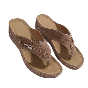 Tongs décontractées bleu marine pour femmes, sandales légères à bout ouvert, taille Plus 35 40 - Product Image 5