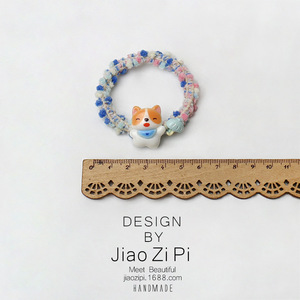 Coletero con diseño de cachorro Corgi peludo, lindo y dulce, estilo dibujos animados, para estudiantes, regalo para novia, accesorios para el cabello, nuevo estilo - Product Image 4