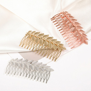 5.5cm * 9cm Feuilles Peignes De Cheveux De Mariée Clips Peignes Latéraux En Métal Avec Feuillage Femmes Feuilles Épingles À Cheveux DIY Coiffes De <span class=keywords><strong>Mariage</strong></span> - Product Image 4