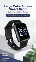 Pulsera Inteligente Impermeable 116P con Función NFC, Monitor de Frecuencia Cardíaca, Presión Arterial, SpO2, Seguimiento del Sueño, Alerta de Llamadas Entrantes, Contador de Pasos, Reloj Deportivo