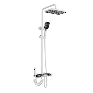 Ensemble de douche moderne 8808 chromé avec pommeau de pluie thermostatique et douchette à main pour salle de bain - Product Image 1