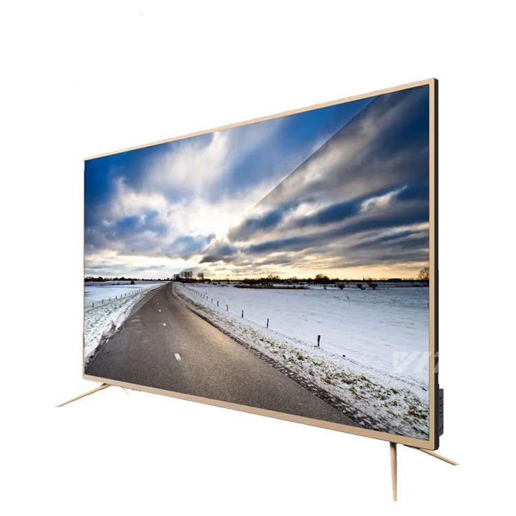 Large Screen UHD 50 55 65 inch Televisores Smart TV 4K, Golden Cabinet Television LED TV, A Class Televisions Guangzhou