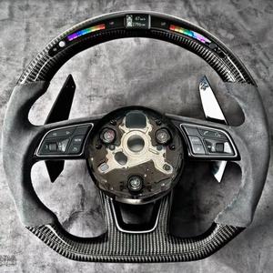 工場直販 アウディ RS カーボンファイバー <span class=keywords><strong>LED</strong></span> アルカンターラ カー ステアリングホイール アウディ RS Q8 Q3 RS3 RS4 RS5 RS6 <span class=keywords><strong>RS7</strong></span> E-tron GT R8用 - Product Image 6