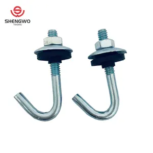 Hot sales J roofing hook bolt with Hex nut rubber washer