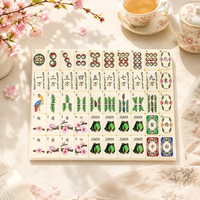 Ensemble de Mahjong en Gros avec Tuiles Solides à Motifs Floraux Traditionnels (Prune, Orchidée, Bambou, Chrysanthème) – Idéal pour un Cadeau de Fêtes