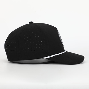 Custom Logo 6 Panel Golf <b>Hat</b> for Outdoor Sports Golf Club Cap With Laser Cut Hole Perforated Baseball Cap <b>Waterproof</b> Cap - Product Image 2