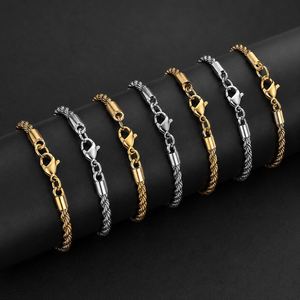 Wholesale Jewelry 3mm 4mm 6mm 18K Gold Plated Stainless Steel Twisted <b>Rope</b> Wedding Gift Necklace Men's <b>Chains</b> - Product Image 4