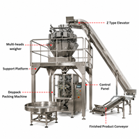 Machine d'emballage automatique de noix mélangées (amandes, pistaches) avec contrôle PLC, alimentation automatique, pesage et scellage quadri-soufflet