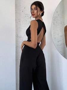 Completo da <span class=keywords><strong>Donna</strong></span> 2 Pezzi per Ufficio, Top Senza Maniche e <span class=keywords><strong>Pantaloni</strong></span> a Gamba Larga, 100% Poliestere, Primavera/Estate - Product Image 5