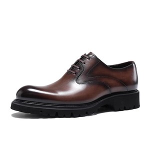 High-Quality Men's Engraved Oxford Shoes Genuine Leather <b>Pointed</b> <b>Toe</b> Design Ideal For Business Formal Wear - Product Image 1