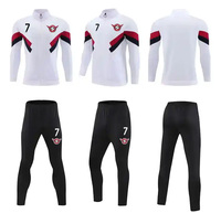 Nouvelle conception, vente en gros, veste de football avec pantalon, logo personnalisé, ensemble de veste d'entraînement de football, veste de sport chaude à fermeture éclair longue, vêtements de sport de football