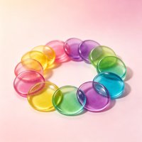 Bonbons ronds transparents colorés, saveur de fruits arc-en-ciel, gaufrettes croustillantes, bonbons pour les enfants, collation pour les fêtes
