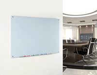 Tablero magnético de vidrio Tablero de borrado en seco de vidrio blanco magnético Montado en la pared para pared Oficina Hogar y Escuela Embalaje de pedido por correo