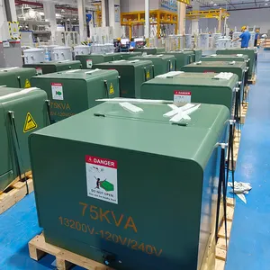 Precio de fábrica 37.5kva Transformador monofásico 7.2kv 120V/240V Transformador montado en almohadilla de voltaje personalizado Tipo de aceite