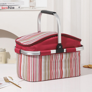 Cesta de Picnic Plegable Aislada de 300D con Asas, Bolsa Térmica Resistente al Agua para Entrega de Alimentos, Almacenamiento Portátil para Camping - Product Image 5