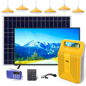 152Wh Lighting Power Solar System Kits For Home With DC Lamps&TV And 4 In 1 Muliti Cellphone Charging Cable