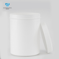 Pot en plastique blanc multi-usages de 2 L avec fermeture à vis, emballage personnalisable pour l'alimentation, les produits chimiques, l'agriculture et l'industrie de l'encre