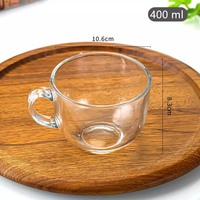 Tasse à eau en verre Unique, tasse à thé, tasse à café japonaise, tasse à jus de 13oz avec poignée verre à boire