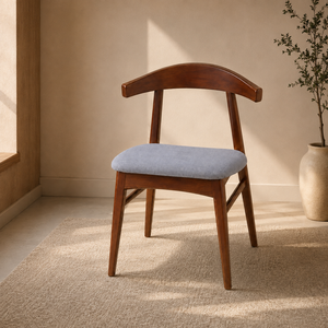 Chaise de salle à manger en bois de style moderne du milieu du siècle, siège rembourré en tissu, écologique, durable, confortable pour la maison, le bureau, l'hôtel, la villa - Product Image 6