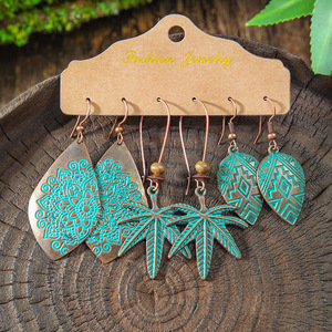 Fashion Jewelry Alloy <b>Drop</b> Earrings Geometric Vintage Style Women's Fashion Dangle Earrings - Product Image 4