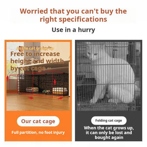 Jaula para gatos cálida de invierno para uso doméstico con inodoro para gatos, Villa de varios niveles, espacio libre Extra grande, gabinete para gatos, conejera para gatos pequeños de interior - Product Image 3