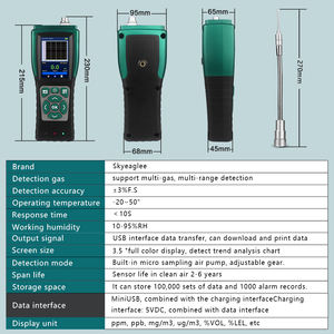 Pumpens auger Tragbarer 6-in-1-Gasleckanalysator VOC <span class=keywords><strong>CH4</strong></span> H2S O2-Konzentrationsalarm Ammoniak-Kohlendioxid sensor NO2-Detektor PID - Product Image 2