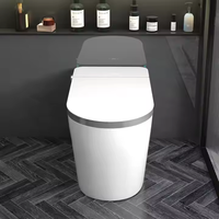 Toilette Intelligente Électrique Autonettoyante à Chasse Automatique, Bidet WC Commode Fixée au Sol avec Siphon P