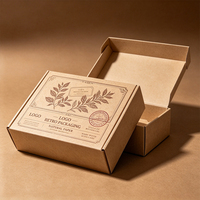 Boîte d'expédition en carton ondulé personnalisée avec impression artistique, gaufrage floral vintage, pliable, pour emballage cadeau e-commerce