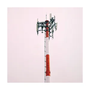 전문 통신 타워 모노폴 안테나 타워 태양 섬유 유리 극 맞춤형 타워