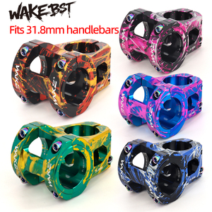 Tige de guidon de vélo WAKE BST usinée CNC, finition anodisée, logo gravé au laser, aluminium haute résistance, pour VTT/vélo de route - Product Image 1