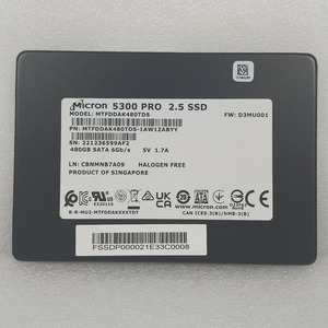 MTFDDAK480TDS-1AW1ZABYY 5300 PRO 480G 2.5 pouces SSD Disque SSD Micron 5300 PRO 480 Go Disque SSD haute performance - Product Image 1