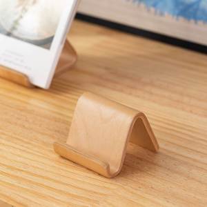 Custom Birch Wood <b>Phone</b> Stand - Portable Wooden <b>Desktop</b> <b>Holder</b> for Smartphones, Minimalist Promotional Gift - Product Image 2