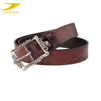 Ceinture professionnelle de marque supérieure, personnalisée, en cuir véritable, imprimée, motif floral vintage, gaufrée, ornée, avec boucle ardillon en alliage sculpté pour homme