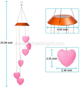 ไฟ LED รูปหัวใจกันน้ำสำหรับตกแต่งกลางแจ้ง พร้อมเสียงลมและแสงไฟ ใช้พลังงานแสงอาทิตย์ เหมาะสำหรับตกแต่งในโอกาสพิเศษ - Product Image 6