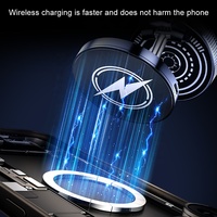 Support de téléphone magnétique rotatif à 360 degrés, support de téléphone magnétique pliable avec chargeur sans fil pour voiture, salle de sport, miroir, douche