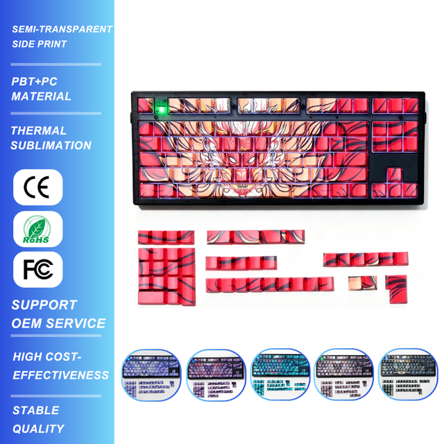 Auron Theme Side-printed Translucent PBT Keycaps Creative Custom Dye-Sublimation Keycaps for Keyboards