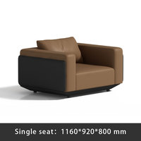 Canapé de restaurant demi-circulaire en cuir PU couleur café, mobilier moderne Liyu Furniture, en vente