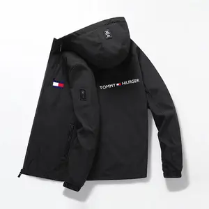 남자 자켓 봄과 가을 캐주얼 대형 야외 후드 자켓 남성 탑 패션 코튼 자켓